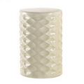 Ivory Faceted Ceramic Stool